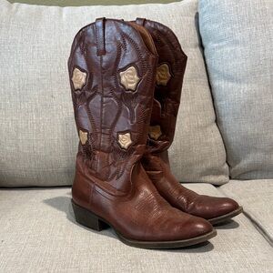 DSW Brown Heeled Cowboy Boots